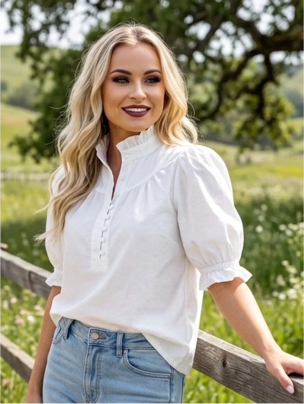 Medium Pomander Place White Selena Blouse